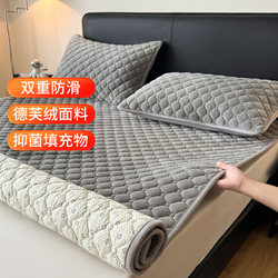 Dove Velvet Mattress Pad, Thickened Home Mattress, Student Bed Protector, Antibacterial Pad, Quilted Winter Fleece Warm Mattress