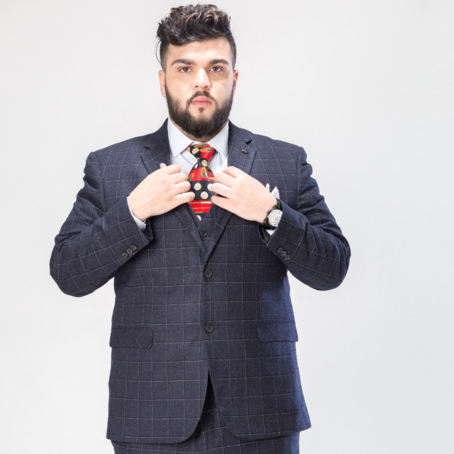 Plus-Size Men's Suit Set for Groom, Wedding Suit Set for Men