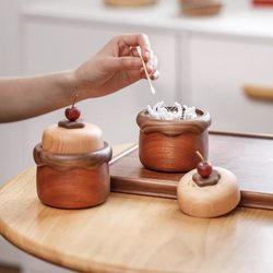 Shengzexuan Birthday Cake Solid Wood Storage Box Music Box Sky City Holiday Gift Desktop Ornament