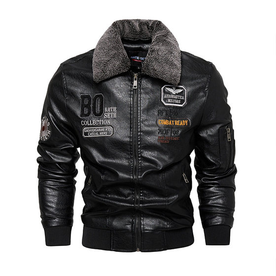 
Thickened leather jacket for men in autumn and winter 2025 new Korean style fashion motorcycle leather jacket for men
