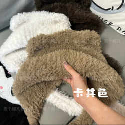Cute Plush Bear Ear Hat for Women in Autumn and Winter, Warm Ear Protection, Big Head Circumference, Lei Feng Hat, Student Popular Fleece-Lined