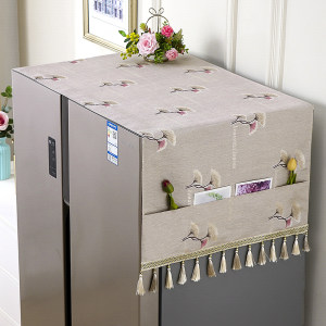 Double -door refrigerator lid, dustproof cloth, single door open door protection cover covered scarf, European -style top cloth lid, microwave stove cover