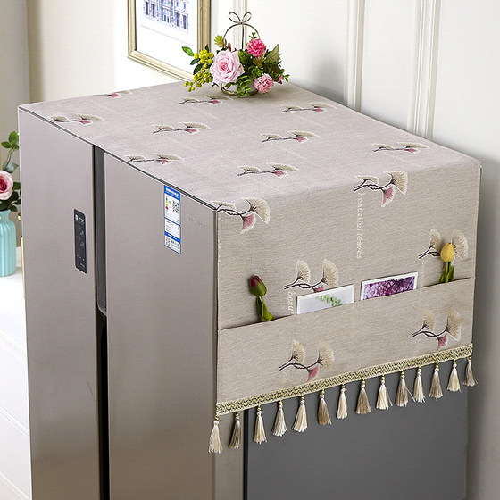 Double -door refrigerator lid, dustproof cloth, single door open door protection cover covered scarf, European -style top cloth lid, microwave stove cover