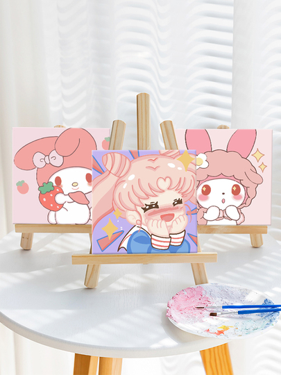 卡通动漫人物DIY油画填色儿童手工油彩画定制