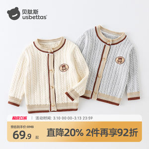 
Betis children's sweater cardigan spring and autumn 2026 baby knitted jacket boys and girls knitted cardigan top S
