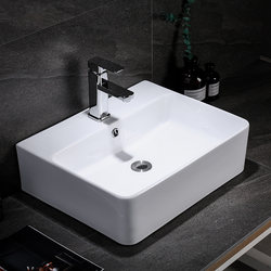 Square Countertop Washbasin Single Basin Hotel Guesthouse Home Bathroom Ceramic Washbasin Face Washing Balcony Basin