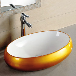 Black/Red/Green/Yellow Table Basin Ceramic Oval Countertop Basin Bathroom Art Basin Hand Wash Basin