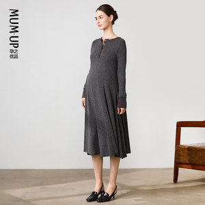 
[New Product] Maternity Dress Spring and Autumn Hepburn Style Maternity Dress Light Luxurious and High-Level Maternity Long Dress During Pregnancy