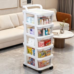 
Trolley snack rack floor-standing removable storage cabinet household drawer-type multi-layer living room toy storage cabinet