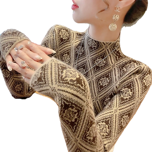 Women's Half Turtleneck Sweater 2025 New Autumn and Winter Popular New Product Mid-neck Sweater with Clothes and Bottoming Shirt