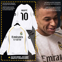 25-26 Season Real Madrid Team Uniform Mbappe Same Style Football Shirt Crew Neck Sweatshirt Pullover Unisex Fans Long Sleeve