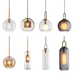 Creative, Simple, Modern Decoration, Light Luxury Round Lampshade, Nordic Style Shop, Restaurant, Bar Counter, Single-Head Glass Chandelier