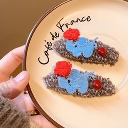 Color-Blocked Plush Elephant Hair Clip Side Clip Cute Cartoon Versatile Autumn and Winter Hair Accessory Forehead Bangs Clip