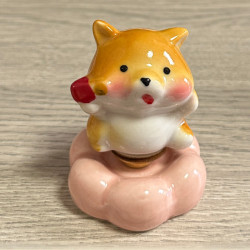 Jingdezhen Ceramic Small Shiba Inu Rotating Desktop Niche Ornament Cartoon Cute Office Desk Decoration Small Porcelain Accessory