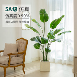 Nordic Large Artificial Green Plant Fake Plant Potted Decoration Traveler's Banana Fake Tree Bird of Paradise Bionic Light Luxury Tree for Living Room