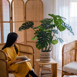 Artificial Monstera Plant for Living Room and Office, Bionic Plant Indoor Potted Ornament, Floor-Standing Decorative Fake Tree