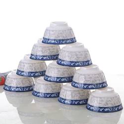 Blue and White Porcelain Household Ceramic Rice Bowl Noodle Bowl Eating Bowl Ceramic Tableware Underglaze Color Creative Tableware