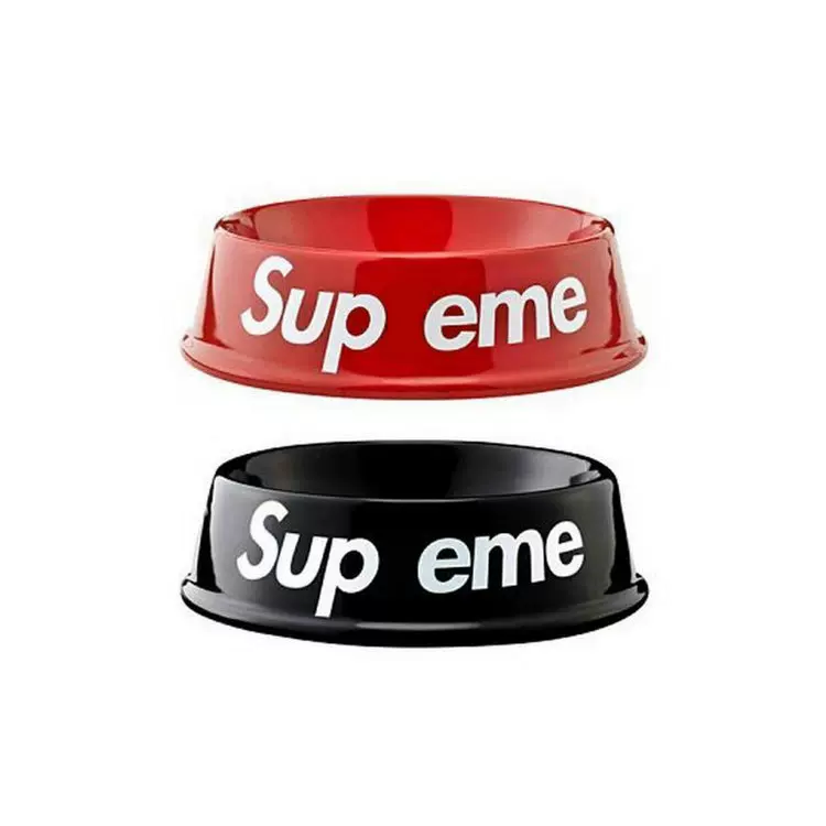 Sup eme 11SS Dog Bowl大LOGO摆件收藏版限量品潮流狗盆红色黑色-Taobao