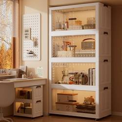 Installation-Free Storage Cabinet for Home Use, Baby and Children's Clothing Organization, Snacks, Toys, Foldable Kitchen Storage Cabinet