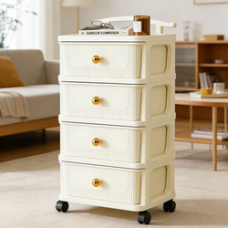 Snack Storage Rack, Small Trolley, Floor-Standing Mobile Drawer-Type Storage Cabinet, Household Children's Toy Multi-Layer Storage Shelf