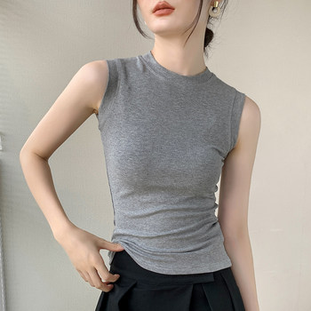 Gebei Shangxia neckline with a vest bottoming shirt female thin model
