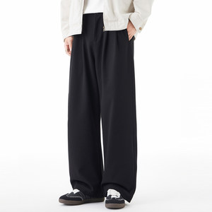 
PKL loose scimitar wide-leg pants men's casual autumn and winter new loose high-end commuting sickle suit pants