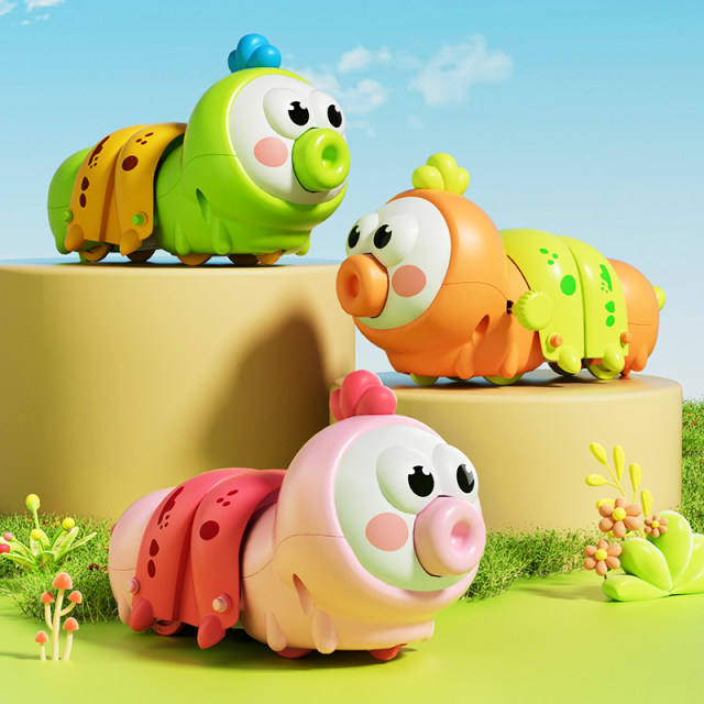 Children's caterpillar clockwork toy baby fun simulation baby winding ...
