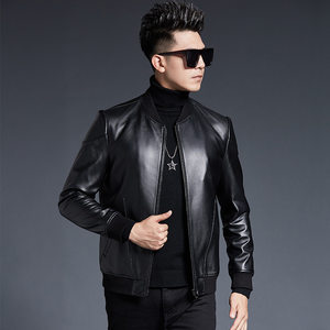 
This year's popular special 2025 new Haining genuine leather jacket men's sheepskin stand-up collar jacket spring and autumn business style