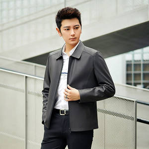 
This year's popular special offer Haining spring and autumn new genuine leather jacket men's lapel business casual sheepskin middle-aged