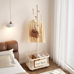 Clothes Rack Floor-Standing Bedroom Movable Coat Rack Room Household Small Storage Rack Children's Room Bag Storage Rack