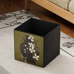 Storage Basket for Living Room, Fabric Miscellaneous Items and Snacks Storage Basket, Vintage Style, Foldable Grid Cabinet, Toy Storage Basket