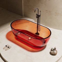Artificial Stone Transparent Crystal Bathtub for Home Small Apartment Adult and Kidsren Bath Shower Accessible Luxury Oval One-Piece Color
