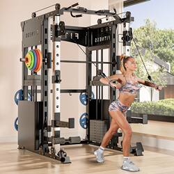 Smith Machine Comprehensive Training Device for Home Use, Multifunctional Squat and Bench Press Rack, Commercial Gantry Rack Fitness Equipment