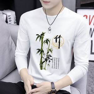 
Round neck long-sleeved T-shirt men's autumn and winter autumn clothing trendy brand ins national trend 2025 new men's pure cotton top bottoming shirt