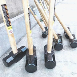 German Imported Heavy-Duty Carbon Steel Octagonal Hammer, Large 90cm Wooden Handle Sledgehammer, 8-Pound Hammer for Breaking Stones and Smashing Walls