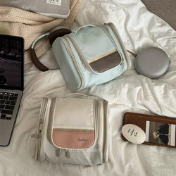 Large Capacity Makeup Bag! Japanese-Style Waterproof Three-Dimensional Portable Toiletry Bag ~ Thickened Hand-Held Storage Bag for Women on Business Trips