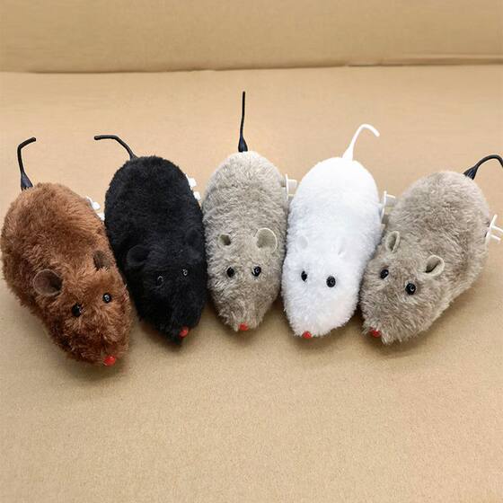 
Internet celebrity winding toy plush mouse simulated animals can run cute dogs and cats