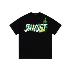 St Fkft Brand American Retro High Street Grape Letter Logo Printed Pure Cotton Versatile Round Neck Short-Sleeved T-Shirt