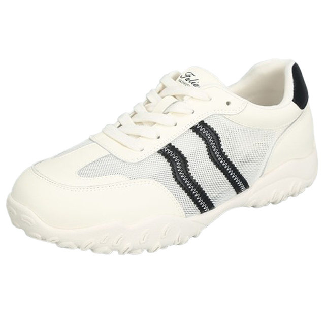 2025 spring and summer new fat leather large size women's shoes 41 to 43 sports casual shoes white shoes breathable mesh shoes
