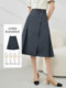 Mambe skirt for women summer professional high waist 2025 new slim mid-length skirt large size versatile commuter a-line skirt