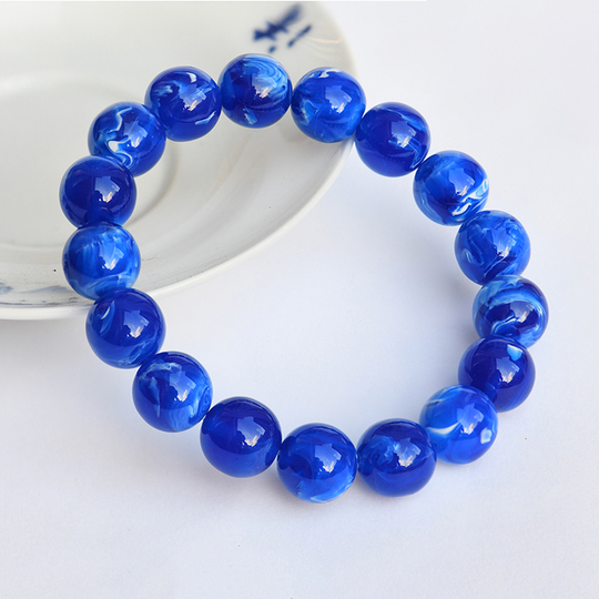 天然老蜜中东古董金绞蜜蓝琥珀手链男女款蓝蜜蜡蓝精灵手串