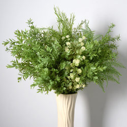 Nordic Style Hanging Clock Tree Branch Artificial Horse-Dranker Tree Fake Flowers Artificial Green Plant Branches and Leaves Living Room Floor-Standing Decorative Floral Ornaments