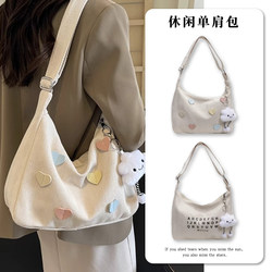 Crossbody Bag for Women 2025 New Canvas Bag Large Capacity Versatile College Student Class Bag ins Korean Style Commuter Shoulder Bag