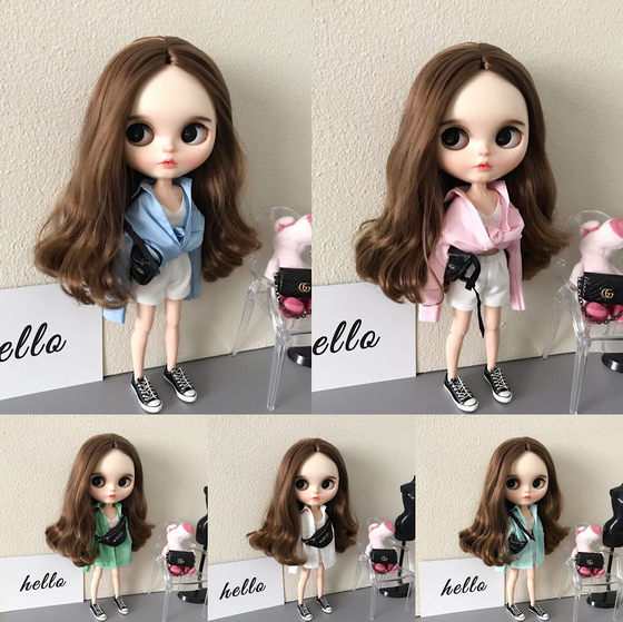 BLYTHE Little cloth doll clothes azone OB24 Substation strong force cat cat body doll boyfriend boyfriend wind shirt