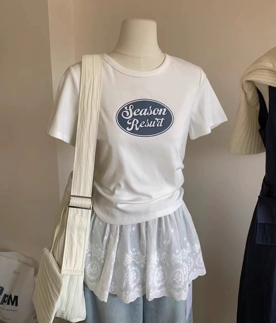 Korean lace skirt for women new spring and summer niche unique one-piece lace-up layered short skirt curtain
