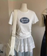 Korean lace skirt for women new spring and summer niche unique one-piece lace-up layered short skirt curtain
