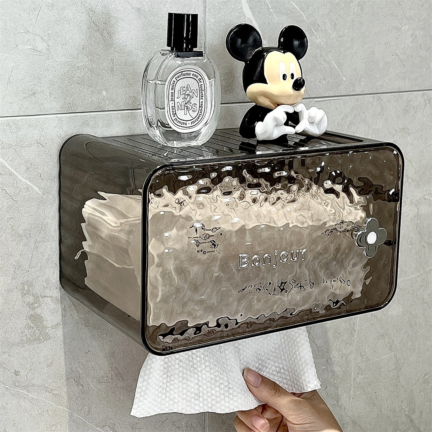 Tissue Box Rack Acrylic Wall Mounted Tissue Box - Light Luxury Style