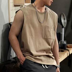 
Clearance leak ~ Modal ice silk cotton vest summer men's sports and leisure versatile round neck loose sleeveless T-shirt