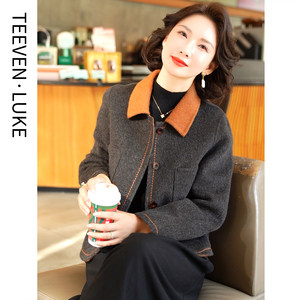 
New autumn and winter 2025 Korean style simple and fashionable short style small versatile double-sided wool coat for women.
