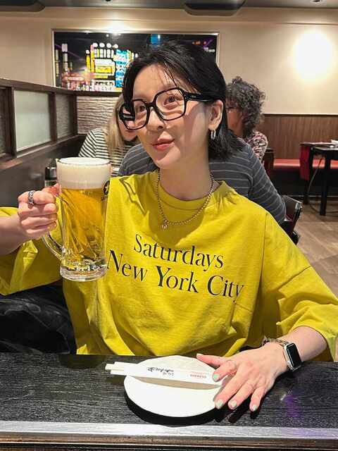 Unique SEI summer street versatile simple letter pattern printed yellow loose short-sleeved T-shirt top
